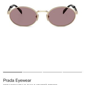 Prada Oval Sunglasses in Gold and Brown
